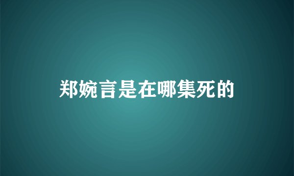 郑婉言是在哪集死的
