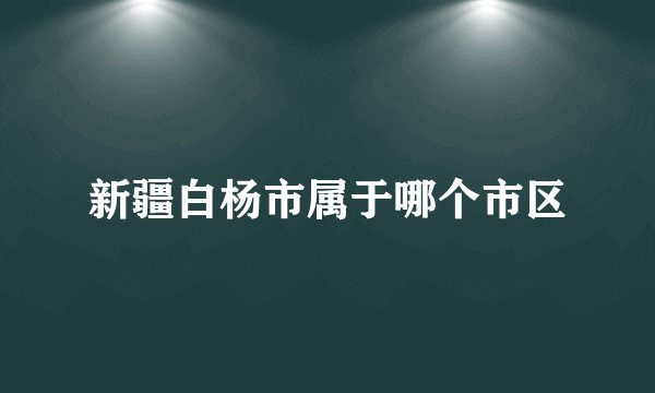 新疆白杨市属于哪个市区