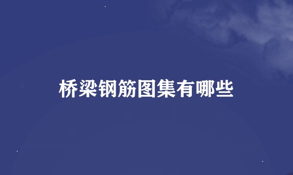 桥梁钢筋图集有哪些