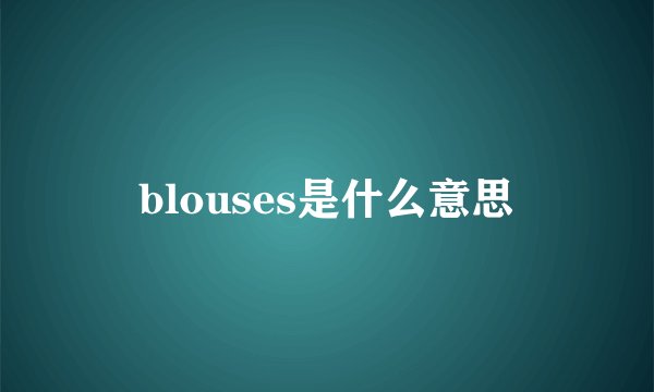 blouses是什么意思
