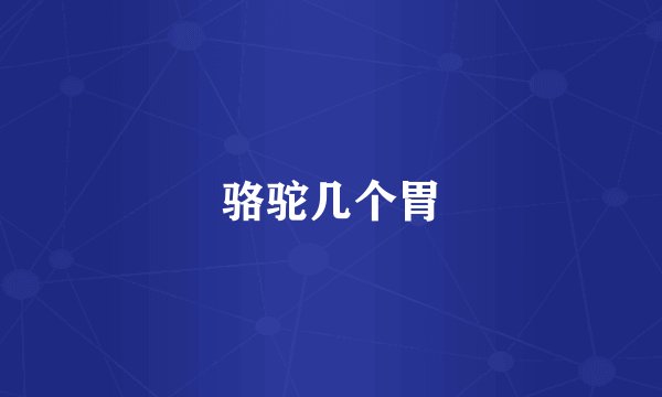 骆驼几个胃