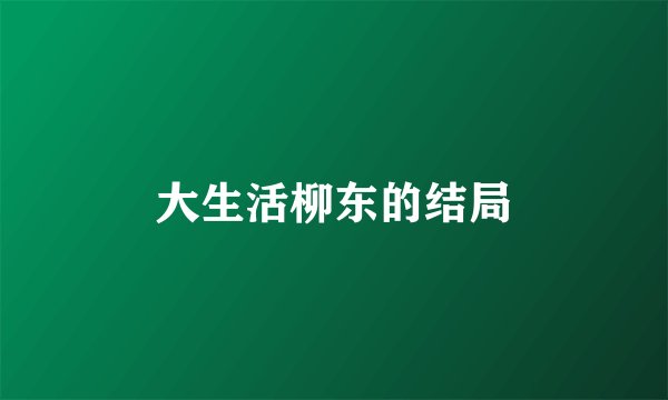 大生活柳东的结局