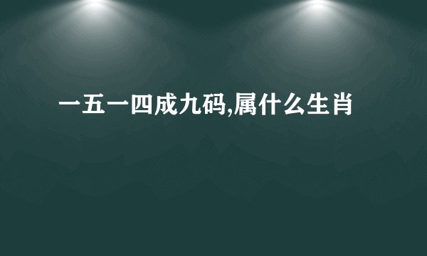 一五一四成九码,属什么生肖