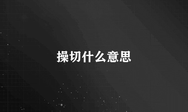 操切什么意思
