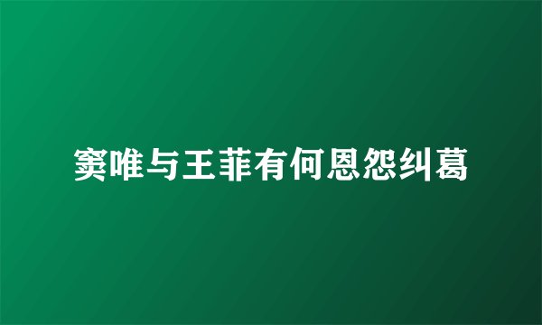 窦唯与王菲有何恩怨纠葛
