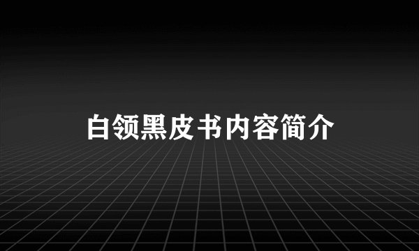 白领黑皮书内容简介