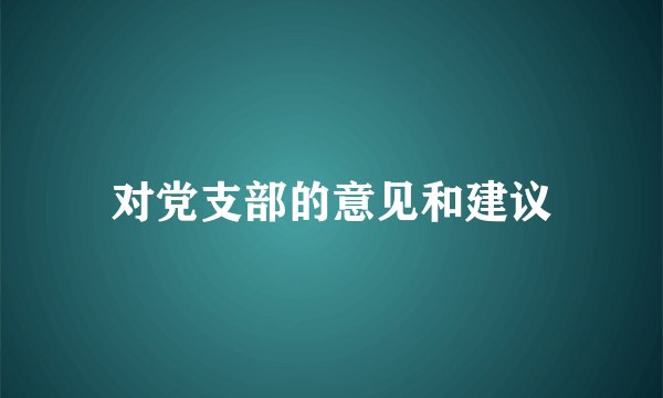 对党支部的意见和建议