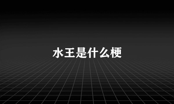 水王是什么梗