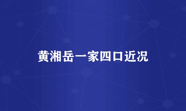 黄湘岳一家四口近况