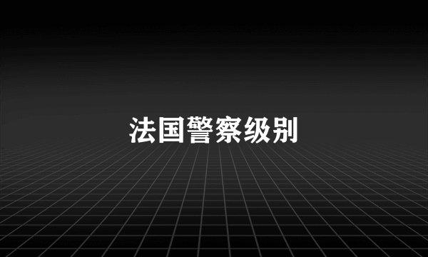 法国警察级别