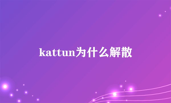 kattun为什么解散