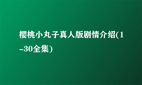 樱桃小丸子真人版剧情介绍(1-30全集)