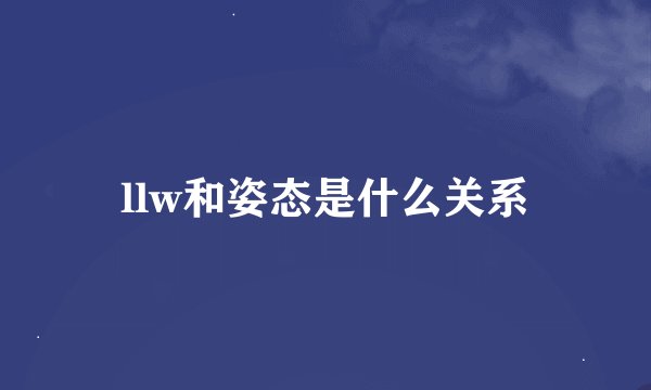 llw和姿态是什么关系