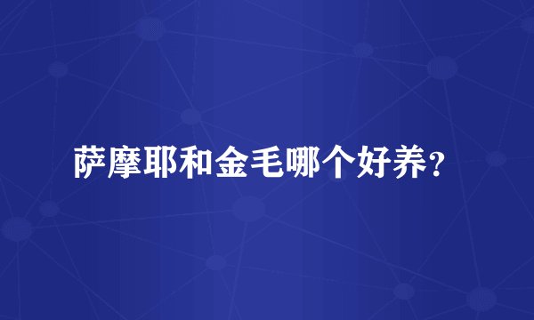 萨摩耶和金毛哪个好养？