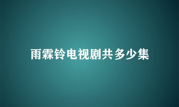 雨霖铃电视剧共多少集