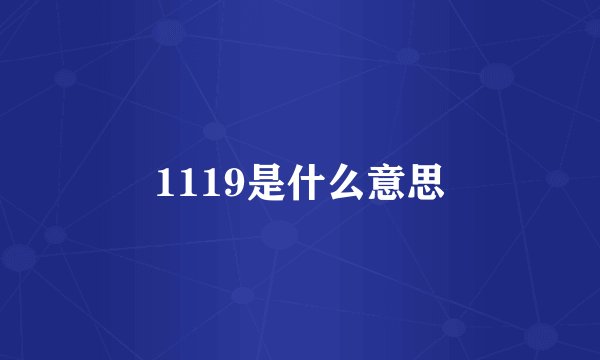 1119是什么意思