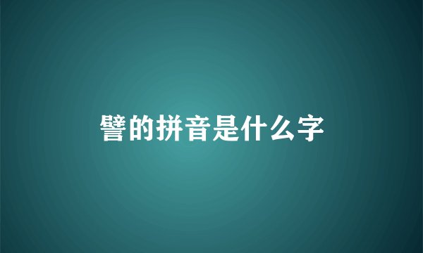 譬的拼音是什么字