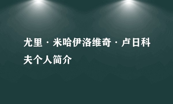 尤里·米哈伊洛维奇·卢日科夫个人简介