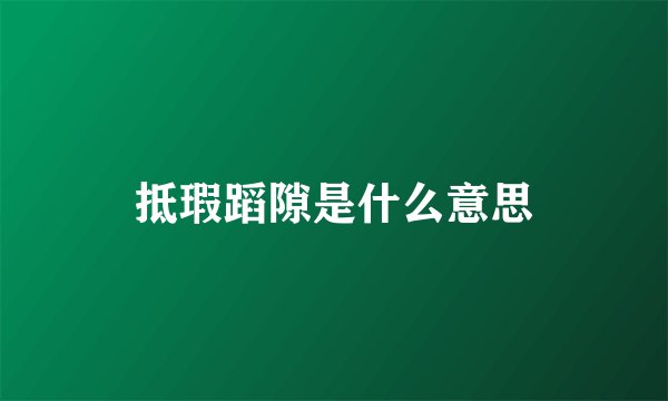抵瑕蹈隙是什么意思