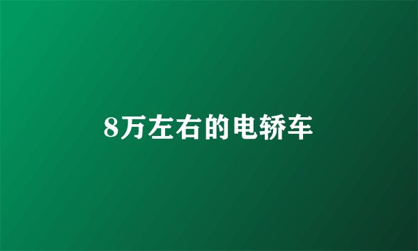 8万左右的电轿车
