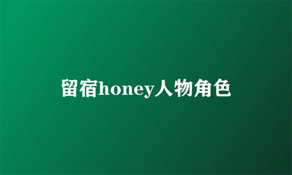 留宿honey人物角色