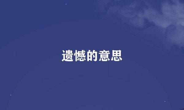 遗憾的意思