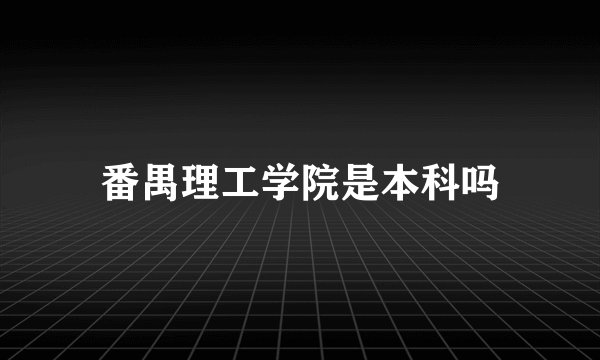 番禺理工学院是本科吗