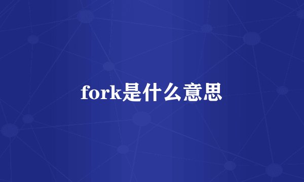 fork是什么意思