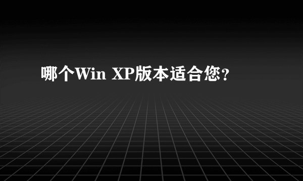 哪个Win XP版本适合您?