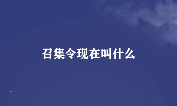 召集令现在叫什么