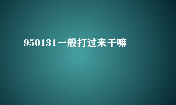 950131一般打过来干嘛
