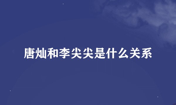 唐灿和李尖尖是什么关系