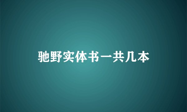 驰野实体书一共几本