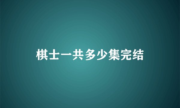棋士一共多少集完结