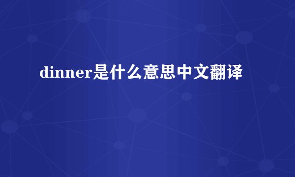 dinner是什么意思中文翻译