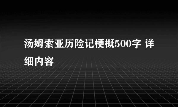 汤姆索亚历险记梗概500字 详细内容
