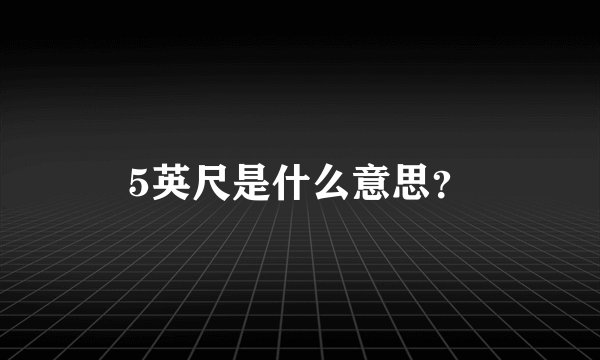 5英尺是什么意思？