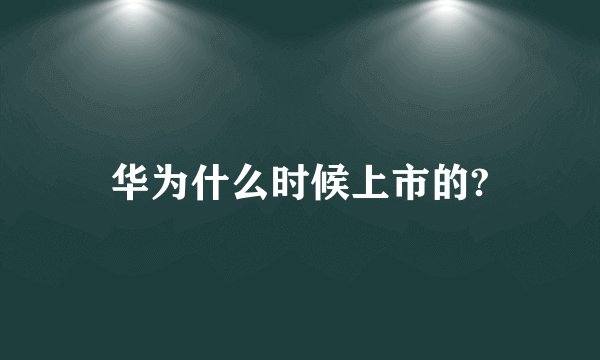 华为什么时候上市的?