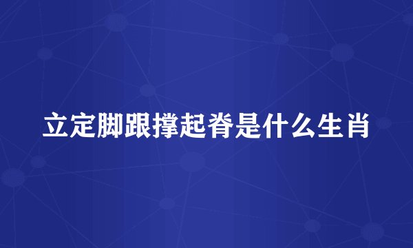 立定脚跟撑起脊是什么生肖