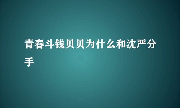 青春斗钱贝贝为什么和沈严分手