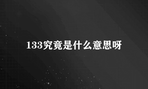 133究竟是什么意思呀