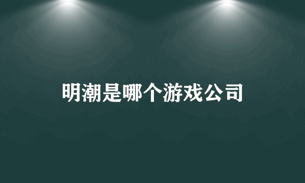 明潮是哪个游戏公司