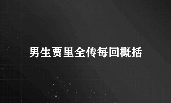 男生贾里全传每回概括