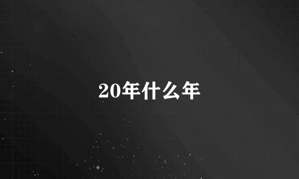 20年什么年