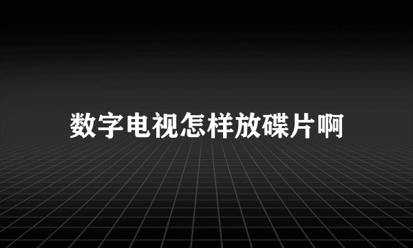 数字电视怎样放碟片啊