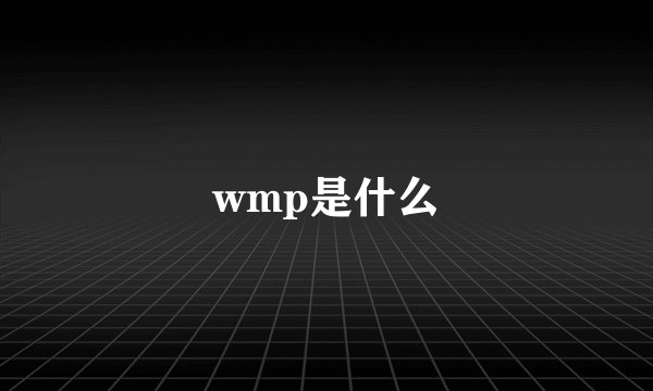 wmp是什么