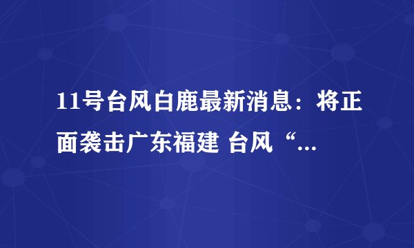 11号台风白鹿最新消息:将正面袭击广东福建 台风“白鹿”实时路径图