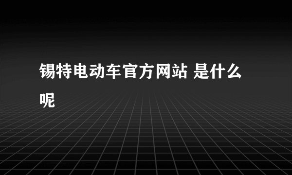 锡特电动车官方网站 是什么呢