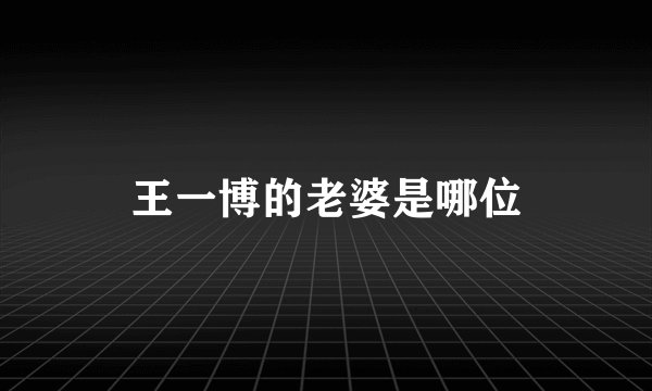 王一博的老婆是哪位
