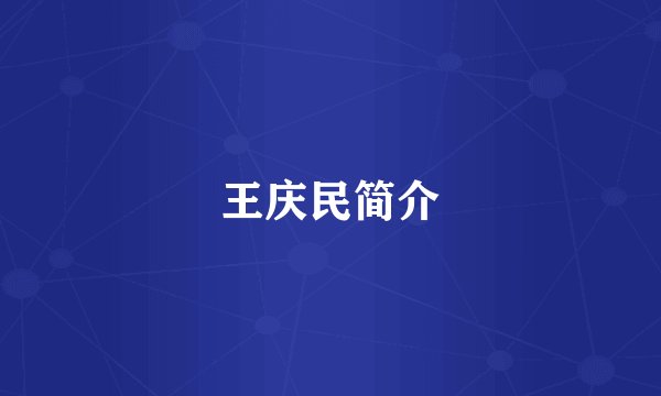 王庆民简介